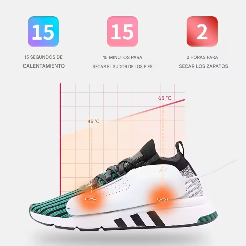 Secador eléctrico para zapatos con luz UV - Elimina el mal olor y la humedad de tu calzado