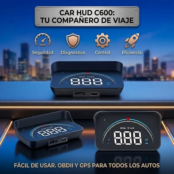 Proyector de velocidad HUD inteligente para vehículos – Mantén la vista al frente y conduce con mayor seguridad