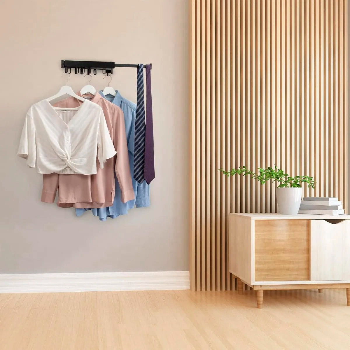 Tendedero plegable de pared para 12 prendas - Seca más ropa en menos espacio