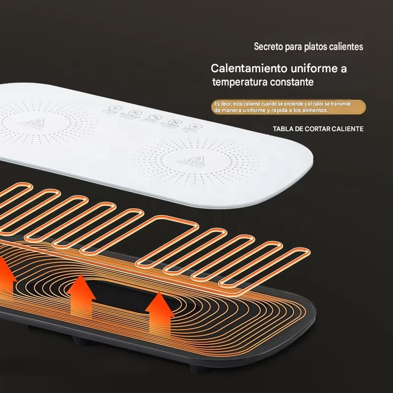 Bandeja calefactora eléctrica con doble zona de calor – Disfruta tus alimentos a la temperatura ideal