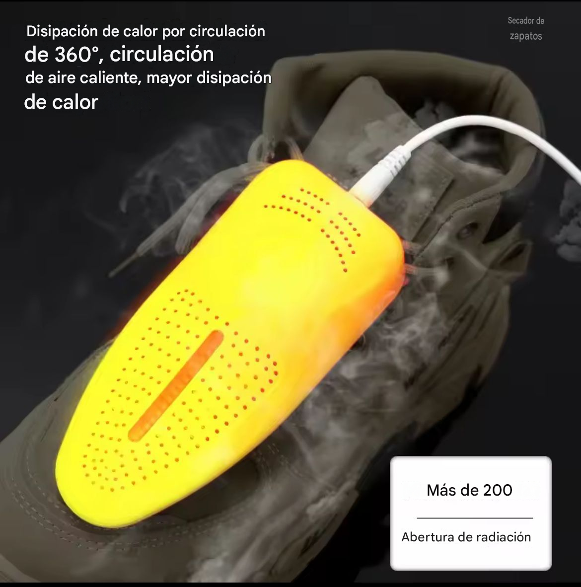 Secador eléctrico para zapatos con luz UV - Elimina el mal olor y la humedad de tu calzado