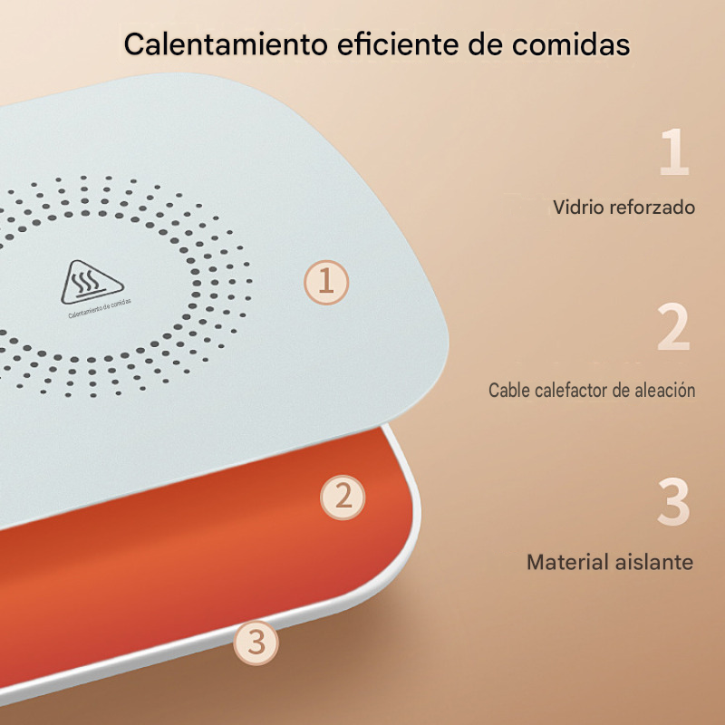 Bandeja calefactora eléctrica con doble zona de calor – Disfruta tus alimentos a la temperatura ideal