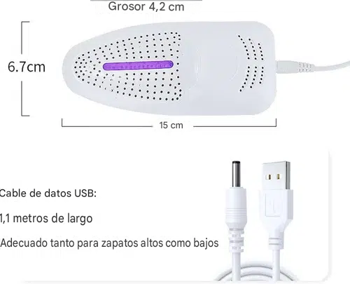 Secador eléctrico para zapatos con luz UV - Elimina el mal olor y la humedad de tu calzado