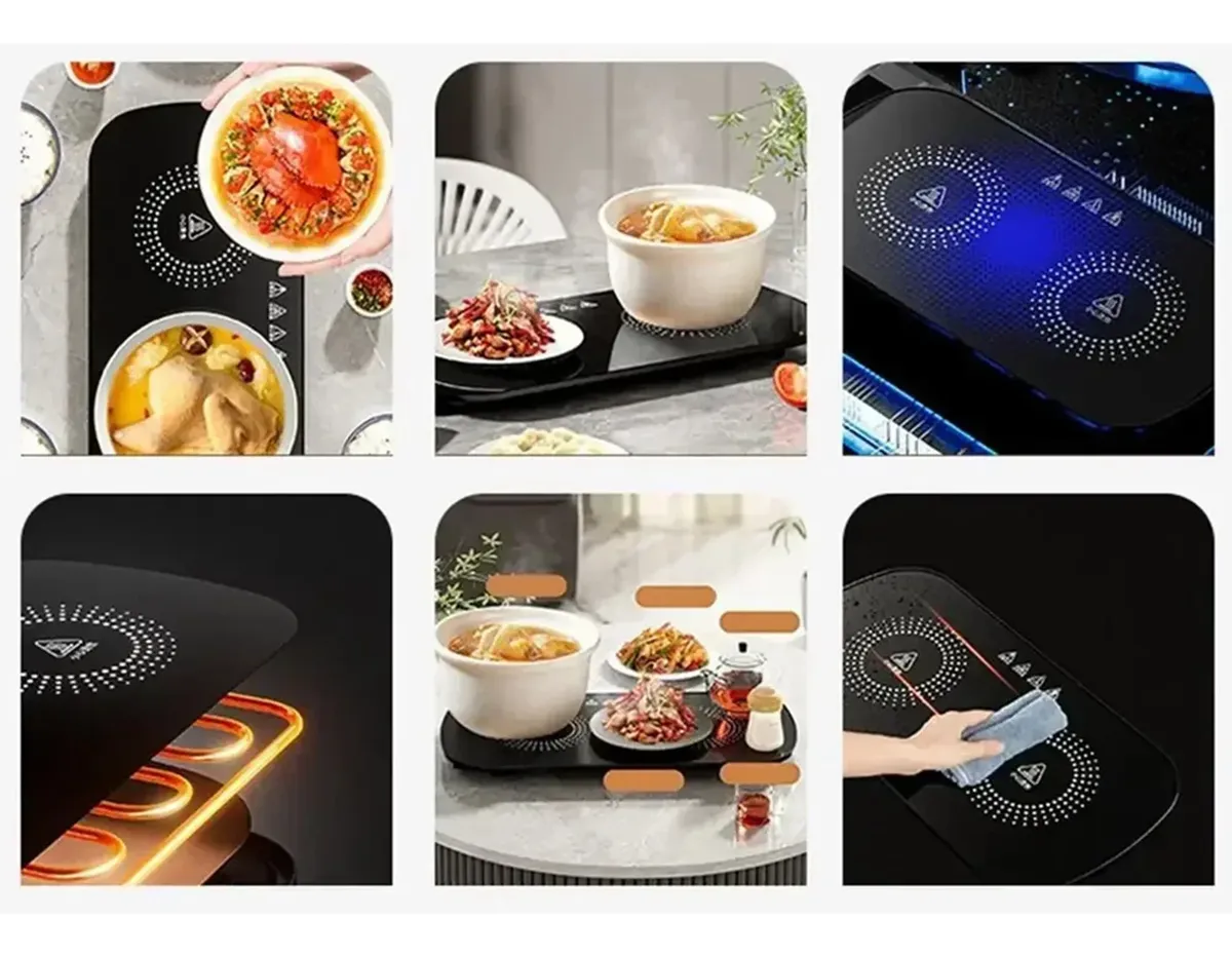 Bandeja calefactora eléctrica con doble zona de calor – Disfruta tus alimentos a la temperatura ideal