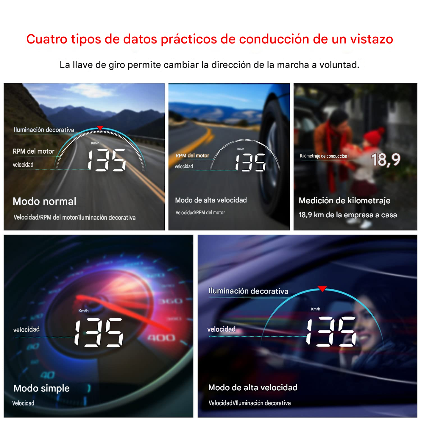 Proyector de velocidad HUD inteligente para vehículos – Mantén la vista al frente y conduce con mayor seguridad