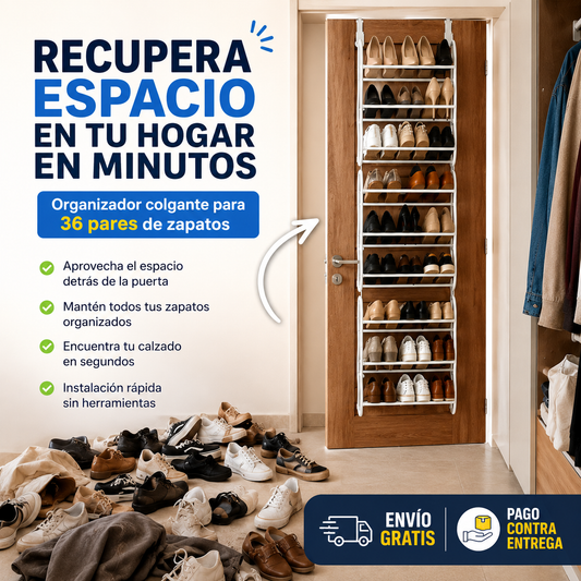 Organizador colgante para 36 pares de zapatos - Recupera espacio y mantén tu calzado siempre ordenado