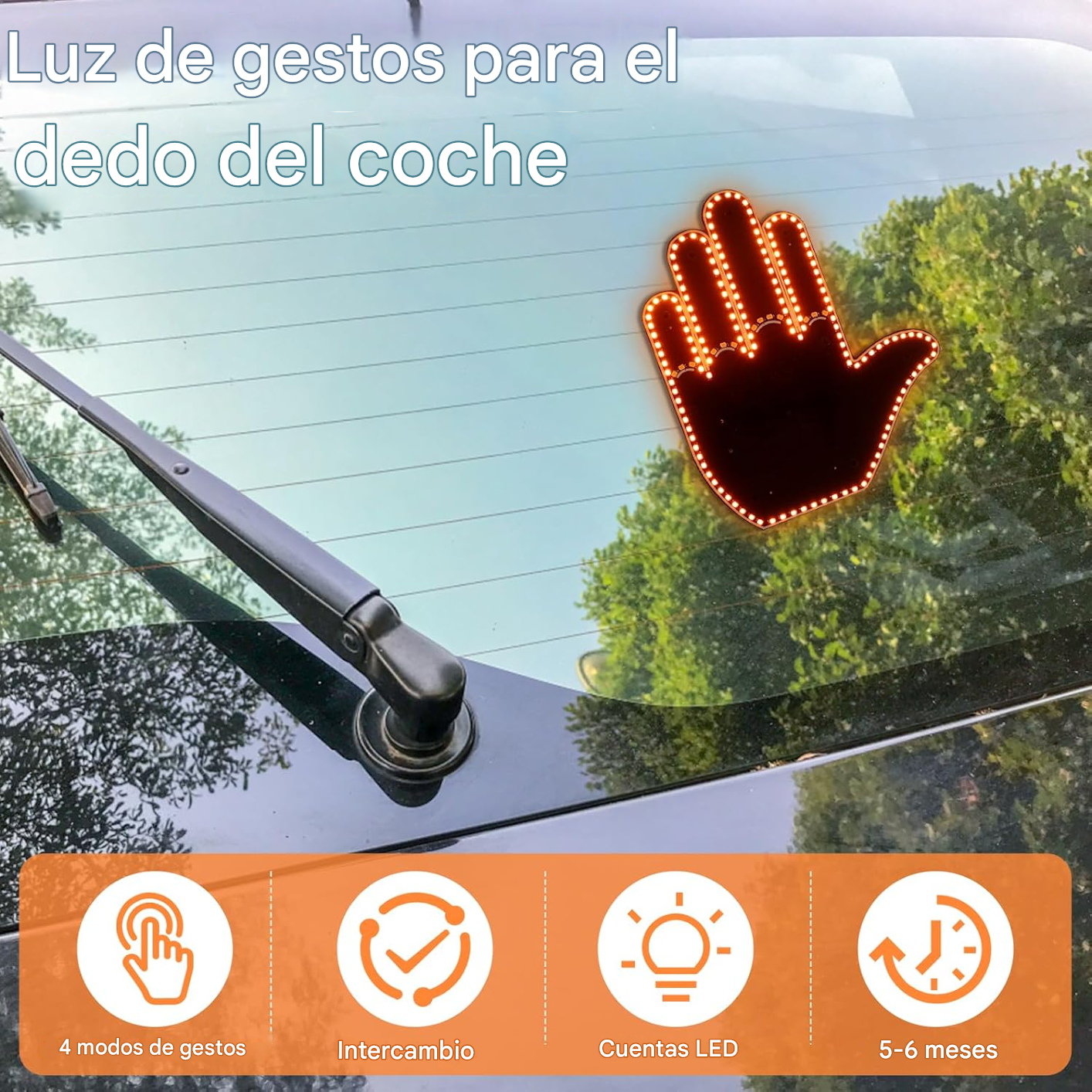 Mano LED de gestos para automóvil - El accesorio para tu vehículo que roba miradas
