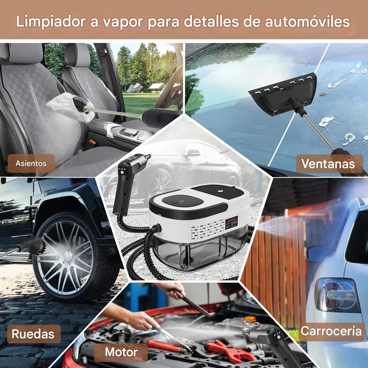 Limpiador a vapor a alta temperatura para vehículos - Limpia y protege el motor de tu vehículo